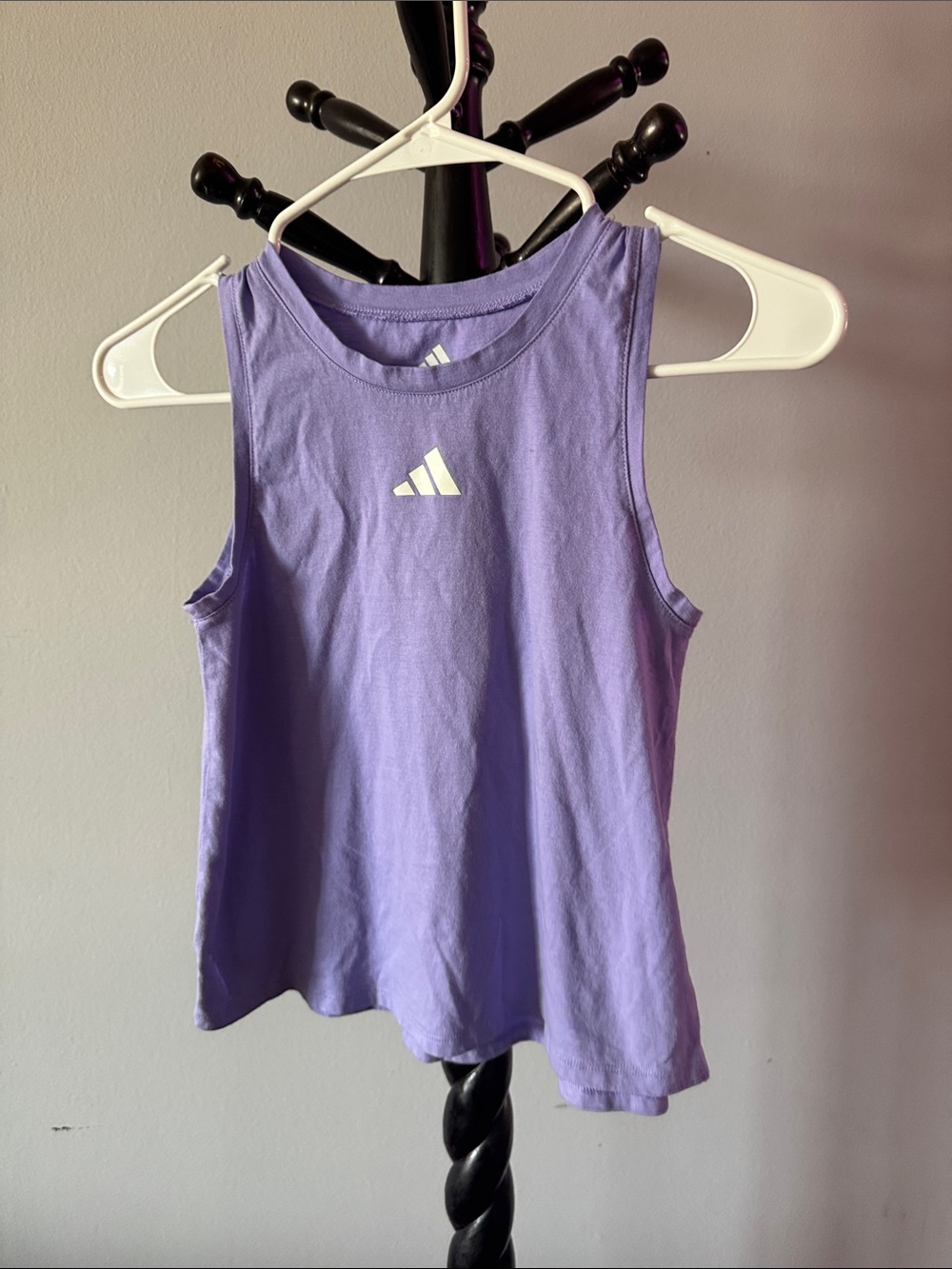 adidas Lilac Athletic Tank Top with White Logo 34.T